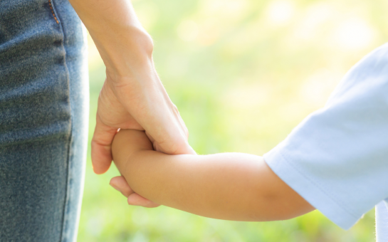 child safe hand holding